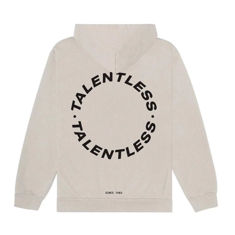 TALENTLESS MENS PREMIUM CREWNECK SWEATSHIRT - CIRCLE LOGO BONE (LARGE)